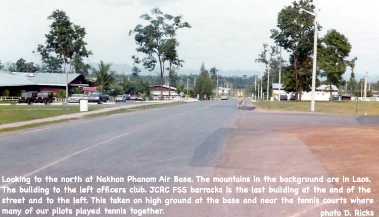 Street scene atop high ground at NKP, Thanland, 1974