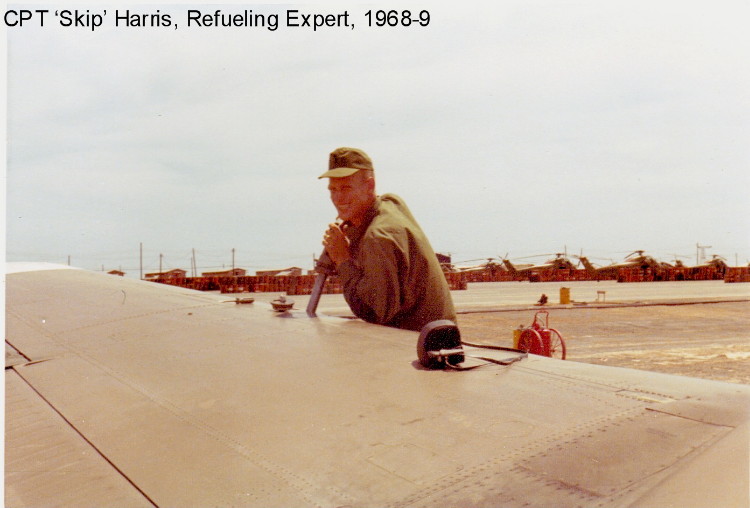 CPT Skip Harris, refueling aircraft during mission. Photo by Rich Hendrickson, CAC, 1968-69 CPT Skip Harris, refueling aircraft during mission. Photo by Rich Hendrickson, CAC, 1968-69