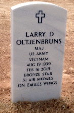 headstone for MAJ Larry D. Oltjenbruns, Retired headstone for MAJ Larry D. Oltjenbruns, Retired
