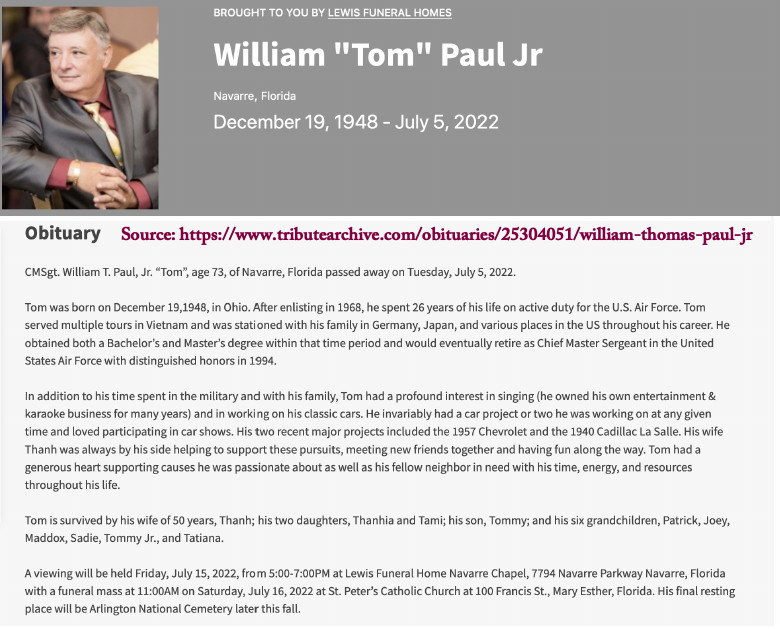 Tom Paul Obituary, 2022 Tom Paul Obituary, 2022